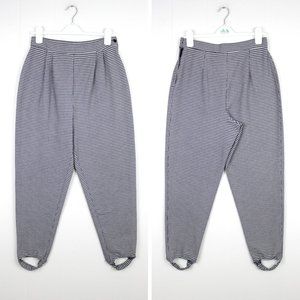 Vintage 80s / 90s Gingham Monochrome Footed Stirrup Trouser Leggings Size 12